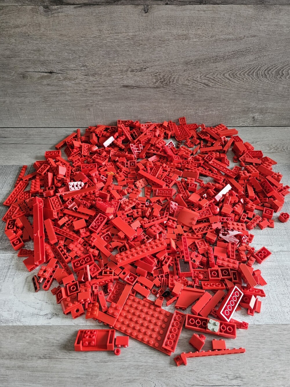 Lego Red Color Sorted Bricks Pieces Plates Parts Bulk Lot 1 Lbs 13 Ozs